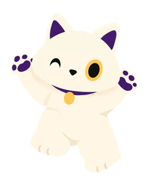 Sukie mascot celebrating with smiling eyes.